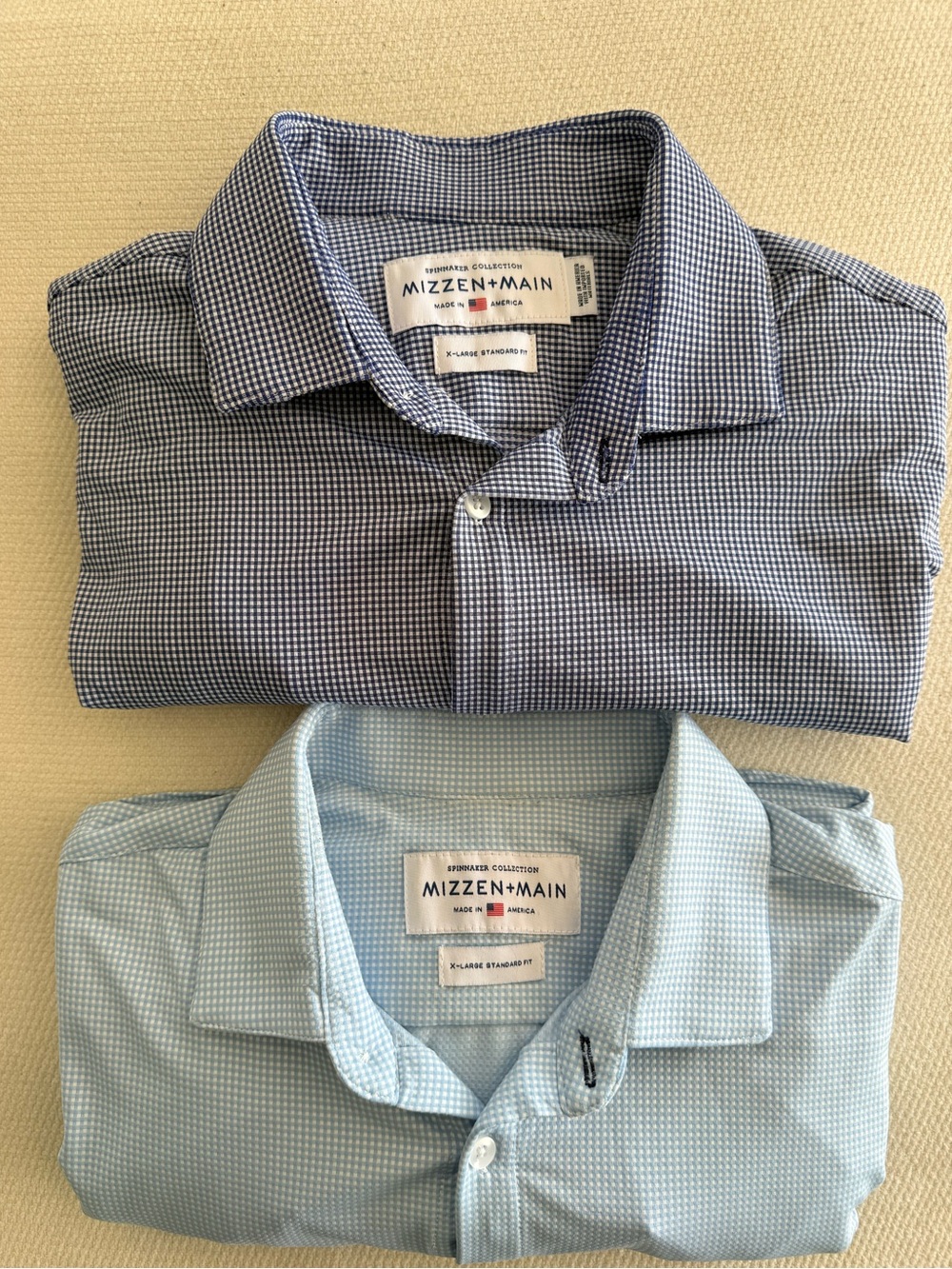 Mizzen+Main Men's Micro-Check Spinnaker Dress Shirt - Blue & Light Blue